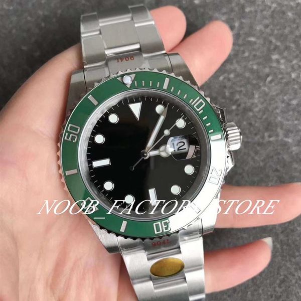 

classic watch mens 41mm version men's super n factory watches automatic cal 3235 904l steel luminous black green ceramic beze198a, Slivery;brown