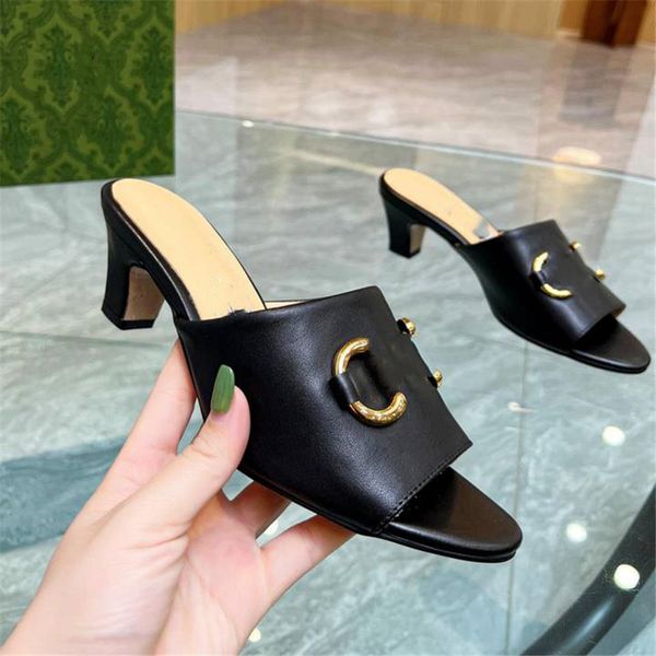

fashion women's sandals 2023 ggity luxury brand letter logo summer women's high heels men's casual student flats 04-02, Black