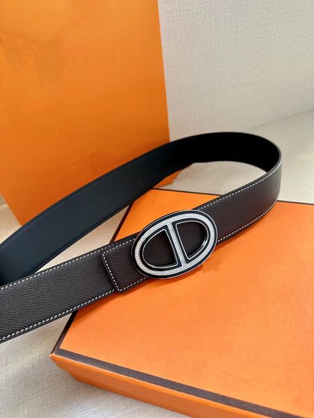 

genuine leather luxary belt fashion man belt man width 38mm 100-125cm pistressed lea belt crystal silver geometric steel buckle smooth buckl, Black;brown