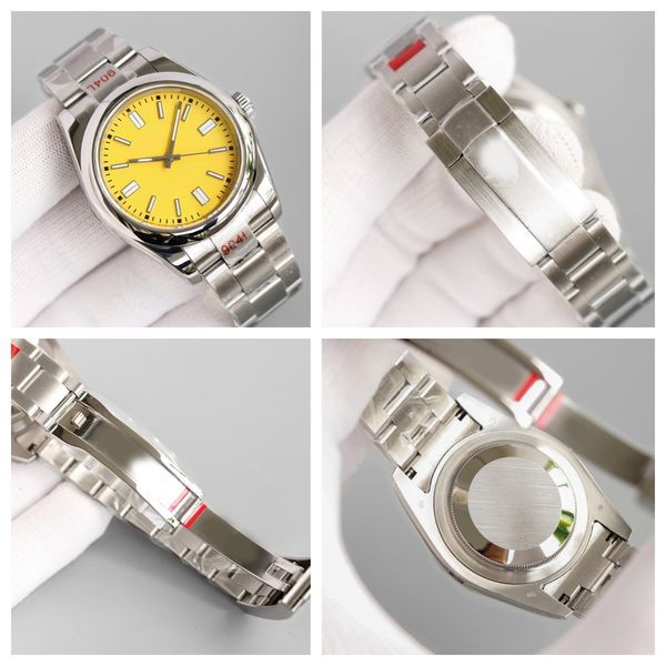 

High quality men's watch 41mm/36mm women's 904L stainless steel strap yellow dial watch luminous sapphire mirror waterproof watch Montreux Luxury Jason 007