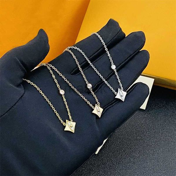 

pendant necklaces new designer design women pendant necklace stainless steel flower ring round square necklaces designer jewelry, Silver