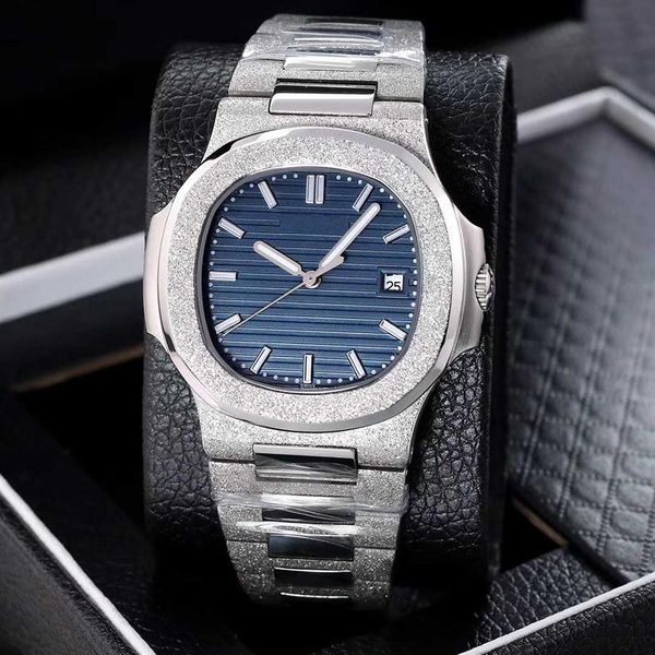 

2020 new joan007 blue dial asia 2813 movement wristwatches 40mm 5711 mechanical transparent automatic mens watch watch2610, Slivery;brown