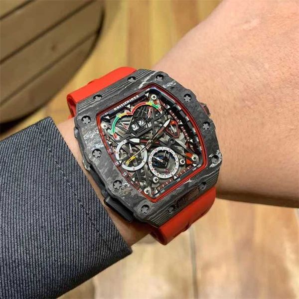 

milles watch carbon fiber large dial watch men's mechanical watch mclaren's same brand bucket type hollow fashion waterproof watch, Slivery;golden
