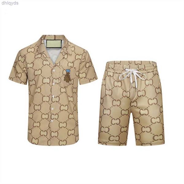 

mens designers tracksuit set luxury classic fashion hawaiian shirts tracksuits pineapple print shorts shirt short sleeve suit, White;black