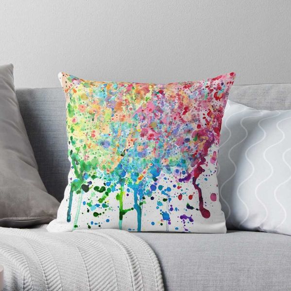 

pillows rainbow paint splatter drip throw pillow cushion child christmas throw pillows covers ornamental pillow w0421