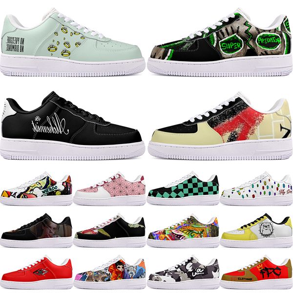 

DIY shoes comfortable autumn mens Leisure shoes one for men women casualplatform sneakers Classic cartoon graffiti trainers comfortable sports 8874