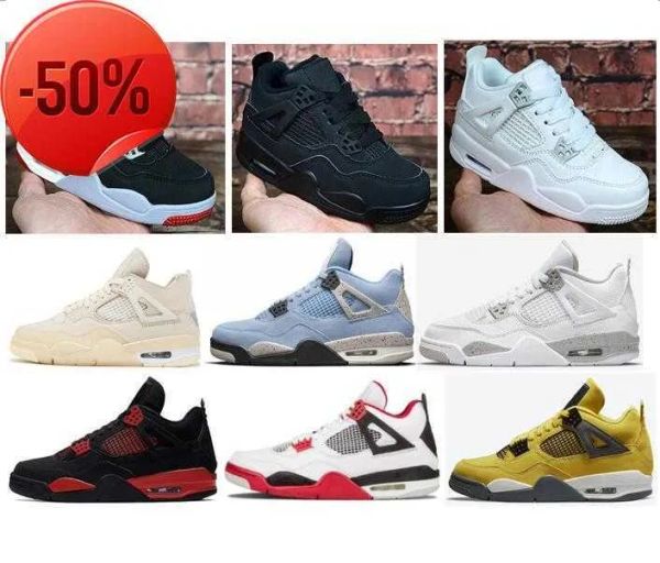 

kids 4 sail bred white oreo university blue basketball shoes 4s children boy girls black cat lightning red thunder pure money sneakers toddl