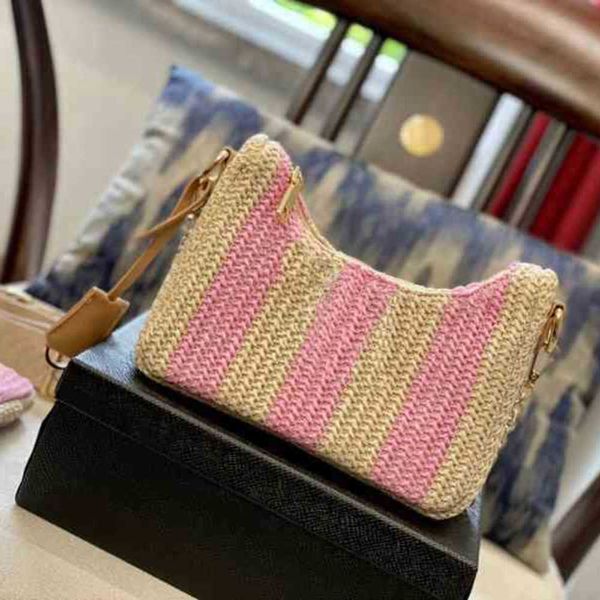 

handbag underarm bag summer rattan crossbody bags brand designer wallet for women shoulder clutch strap fashion single purses 220712