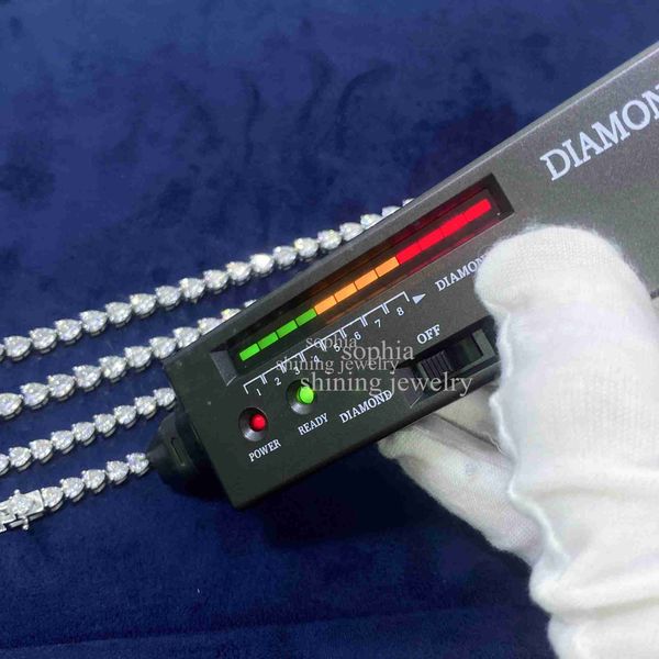 

mens rhodium plated vvs d color heart shape moissanite diamond 925 5mm sterling silver tennis bracelet