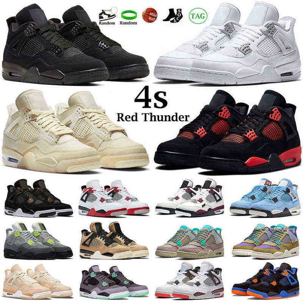 

2022 basketball shoes men women 4s jumpman 4 red thunder black cat white oreo desert moss what the taupe haze motorsport away mens trainers