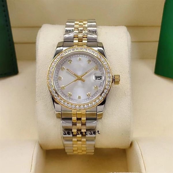 

luxury designer classic fashion automatic women's watch size 31mm sapphire mirror gradient dial christmas gift279k, Slivery;golden