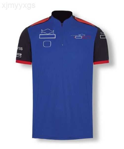 

2022 summer new racing t-shirt f1 formula one lapel polo shirt with the same custom 66uza, White;black