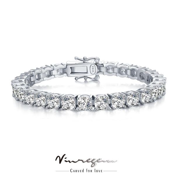 

bangle vinregem 18k white gold plated 7mm vvs created tennis bracelet for women men 925 sterling silver jewelry drop 221012290r, Black