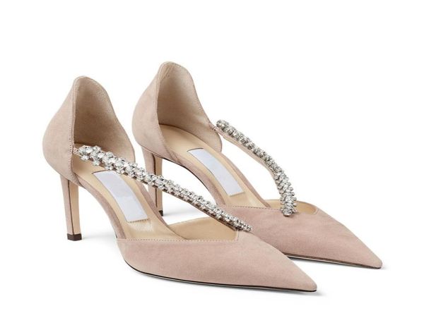 

sandals dreamy wedding shoes bing patent leather ankle straps pointy pumps with crystal strap designer high heels dress shoe size 1877489, Black