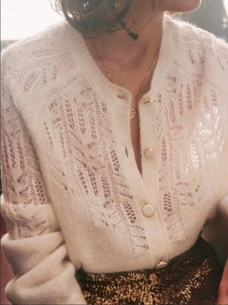 

sweaters hook flower hollow sweater coat women knitted cardigan loose and thin style, White;black