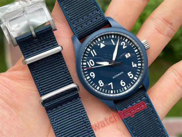 

m iw328101 montre de luxe watch diameter 41mm with automatic movement sapphire glass mirror ceramic case rubber strap mens watches, Slivery;brown