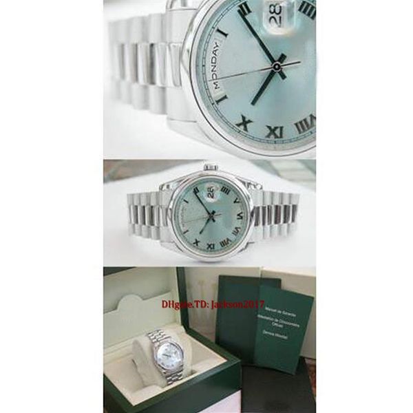 

original box certificate casual modern men's watches day-date president 118206 mens glacier roman dial 36mm217d, Slivery;brown