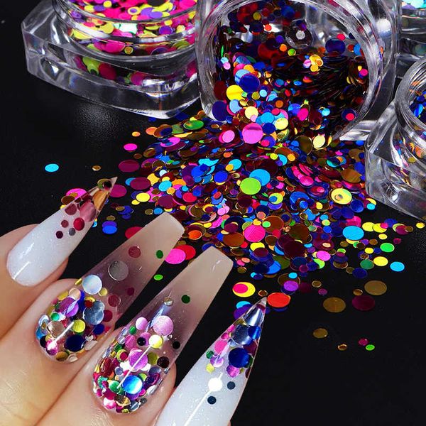 

nail art decorations mermaid effect sequin nail art decoration accessories dazzling bubble glitter flakes rainbow small round piece manicure, Silver;gold
