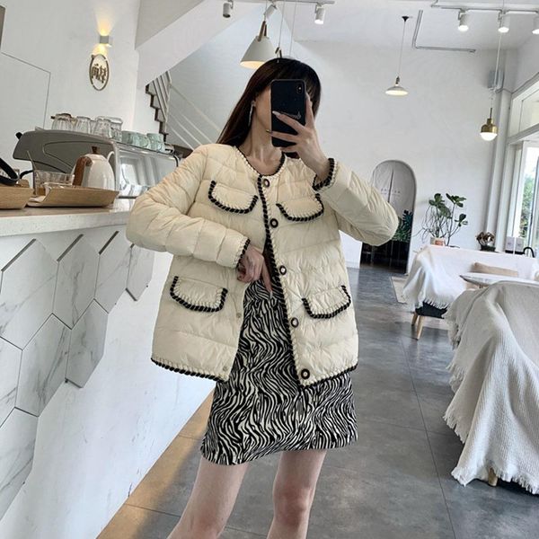 

leather new 2021 women cotton jackets simple casual solid color oneck collar short outerwear autumn winter coat female fashion overcoat, Black