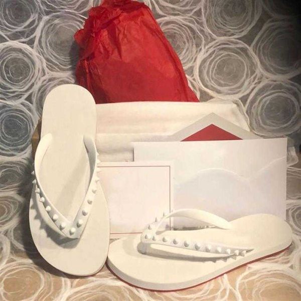 

summer slippers beach flats flip flops black leather studded slippers slides sandals men women red solel spikes donnas spiked