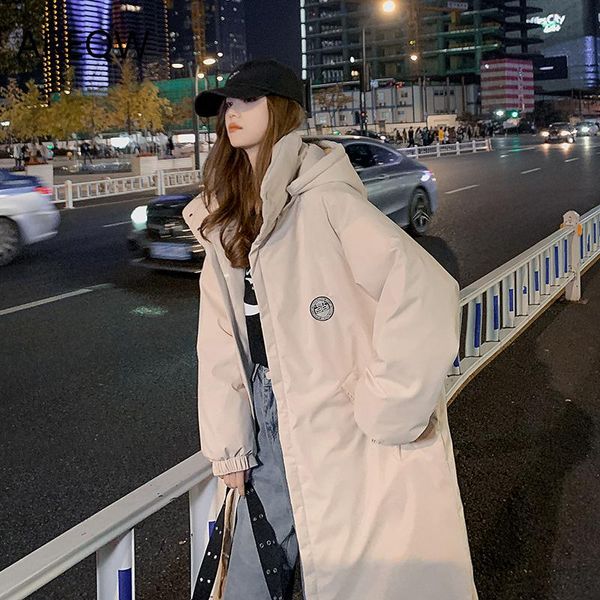 

leather 2022 women winter coat new style women winter padded jacket korean loose oversized long jacket women, Black