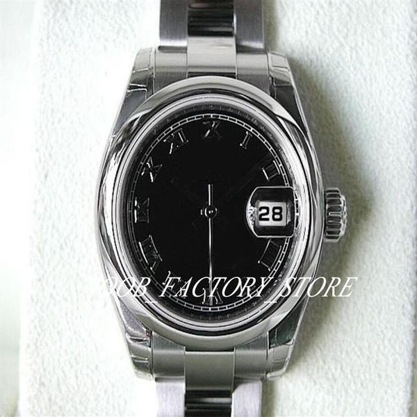 

factory s watches women automatic movement 31mm womens ladies ss black roman date #179160 with original box diving watch267w, Slivery;black
