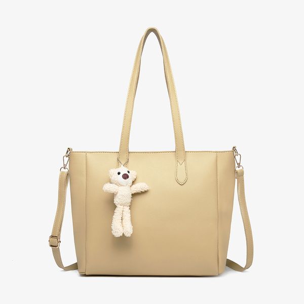 

fashion handbag women's tote bag solid color bear decorative shoulder bag