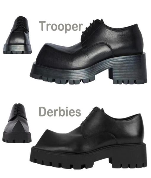 

2022 cute rhino horn shoes for men personality strange leather shoes mens derbies derby shoe square toe mans platform oxfords heig7973149, Black
