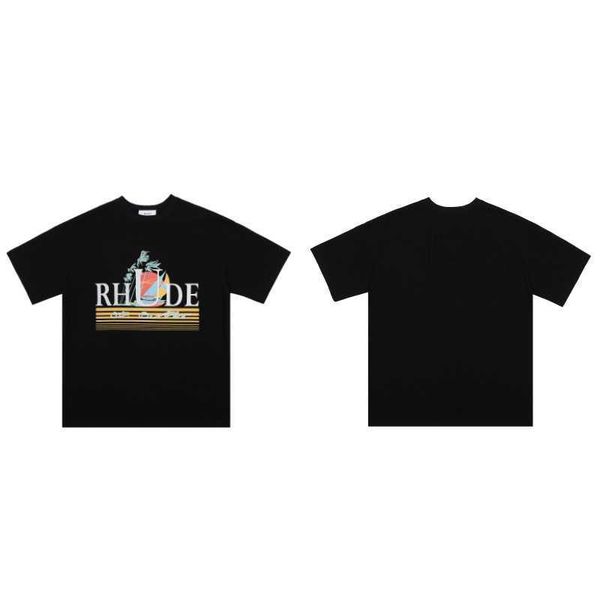 

designer fashion clothing tees tshirts tropical print high street loose oversize men's women's couple trend brand short sleeve t-s, White;black