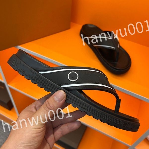 

new designer men luxury slippers platform leisure summer wide flat beach sandals, Black