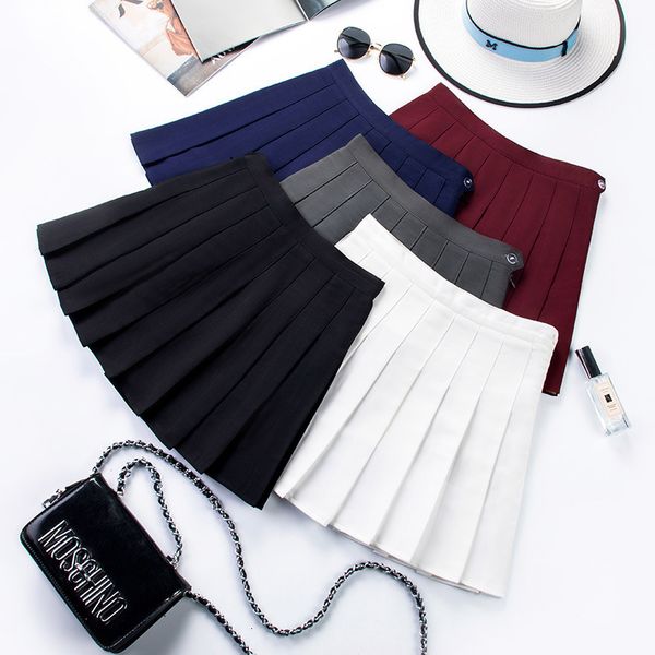 

skirts high waist skirt black korean women summer pleated plaid female anime short 230420