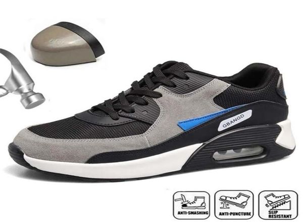 

boots mens work safety shoes steel toe work sneakers antismashing antipuncture work boots industrial construction boots 2209305715965, Black