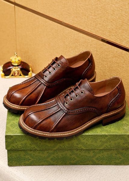 

2023 mens dress shoes classic genuine leather business flats male groom wedding party platform oxfords brand designer casual loafers size 38, Black