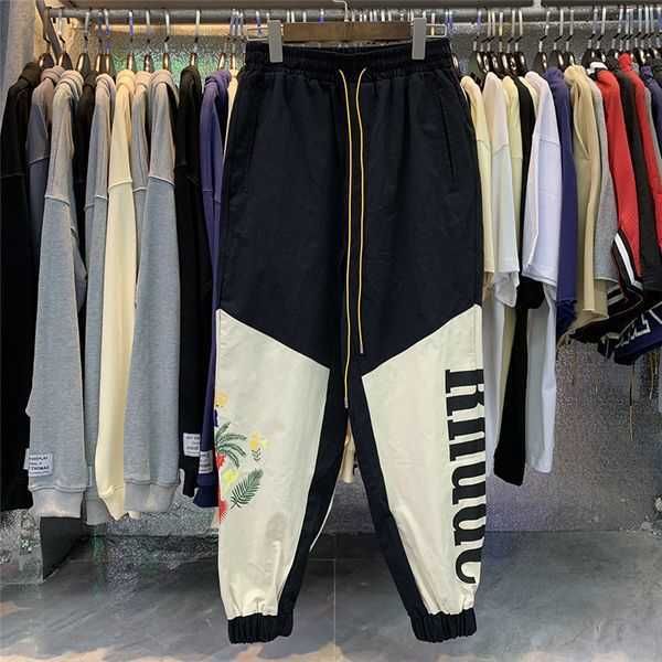 

pants patchwork sweatpants men women 1 drawstring overalls 1sbbj, Black