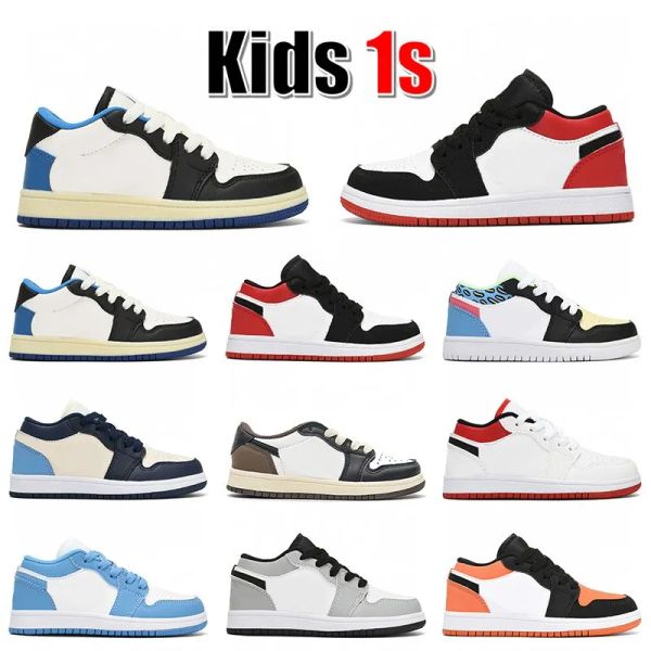 

jumpman 1 1s infant kids sneakers basketball shoes ts x fragment reverse mocha dark black phantom unc big boys girls baby youth children tra