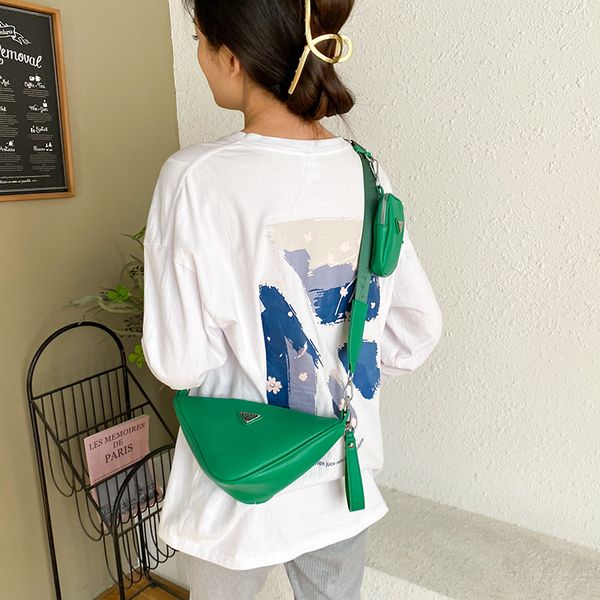 

available in all seasons men day packs new nylon triangle bag women wide shoulder strap triangle lock earphone bags clutch black white 27x14