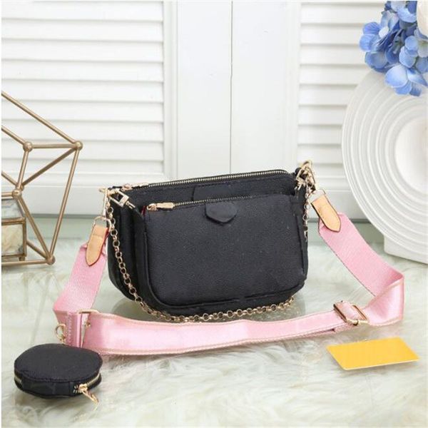 

designer luxury women shoulder bags multi pochette accessoires genuine leather fashion handbags purses flower mini 3pcs 3 piece set crossbod