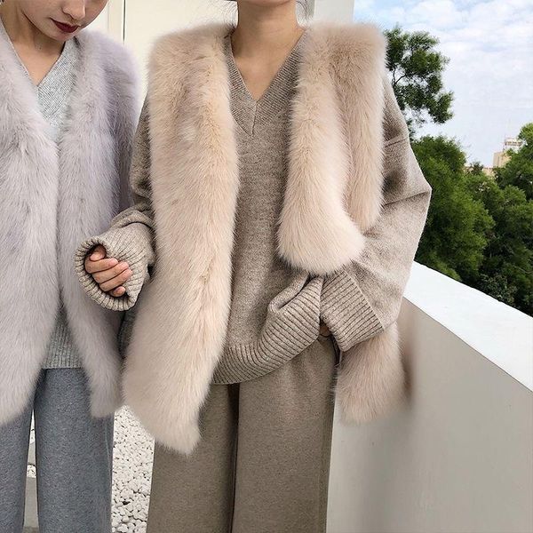 

vests women 2022 autumn winter fake fur outerwear femme ladies fashion coats overcoat female faux fur gilet furry waistcoat, Black;white
