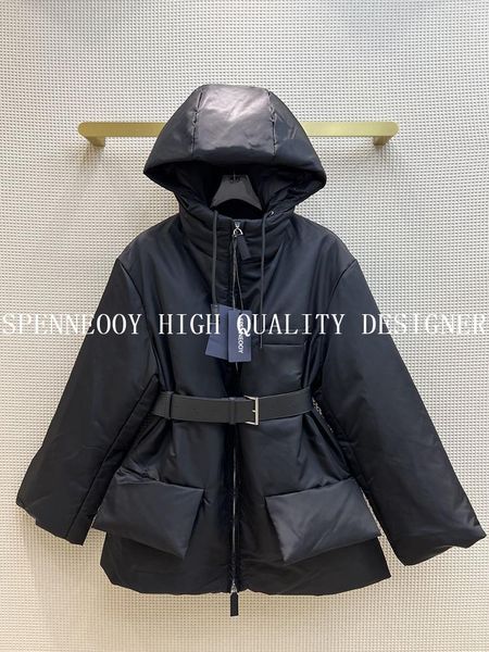 

parkas spenneooy designer highend winter thick warm black white duck down hooded overcoat outwear women