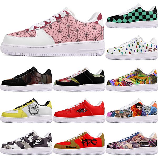 

DIY shoes fashion lovely autumn mens Leisure shoes one for men women platform precious sneakers Classic cartoon graffiti trainers comfortable sports 12782