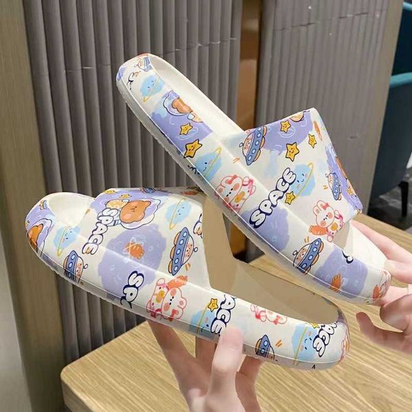 

slippers sandals trample on shit feeling summer home antiskid lovers wear thick bottom student dormitory bathroom shoes cool slippers female, Black