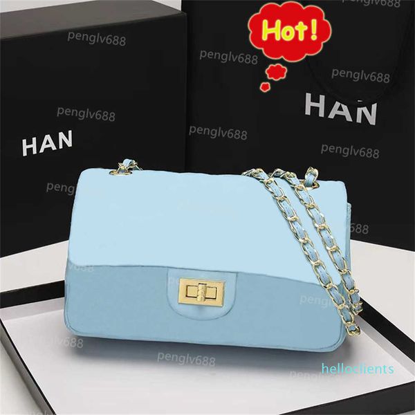 

2022 new fashion women's skin caviar leather handbag fashion gold chain flip button wallet crossover designer handbag luxury shoulder w