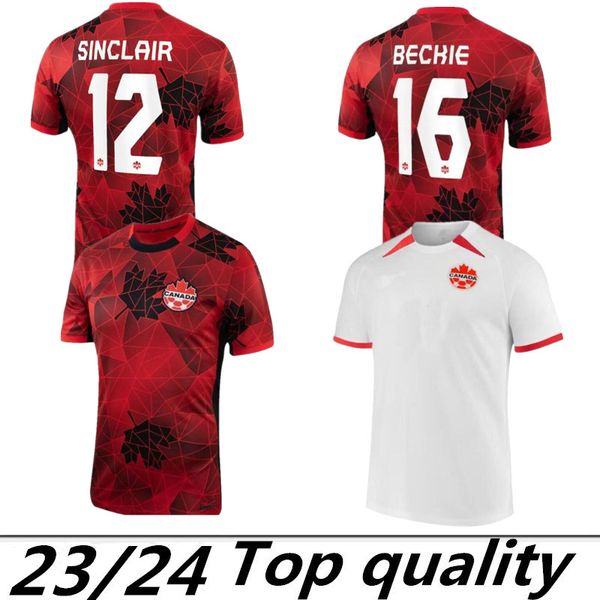

canada soccer jerseys maillot de foot kids kit 2023 2024 football shirt women's national team female world cup 23/24 woman sinclair fle, Black;yellow