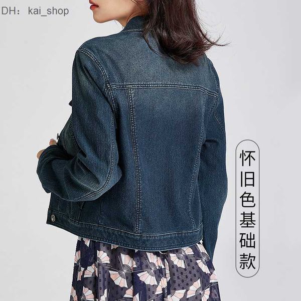 

women's jackets autumn long sleeved elastic soft short denim for 31, Black;brown