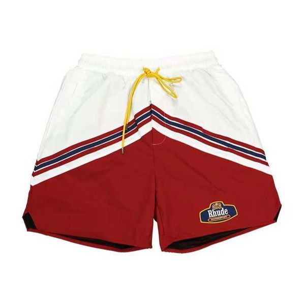 

2023 designer shorts rhude shorts men's capsule shorts summer beach pants mesh material breathable sweat loose fitness basketball pants, White;black