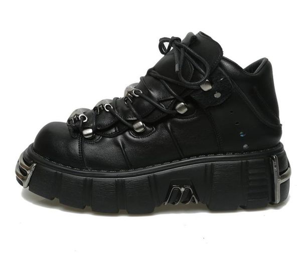 

boots fashion casual new rock female chunky shoes metal decoration motorcycle boots7124988, Black