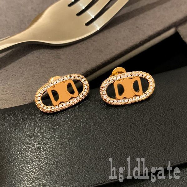

letters charm bracelet rhinestones pendant designer necklaces adjustable brass golden color stud cute two layered dangle earings luxury zb05, Silver