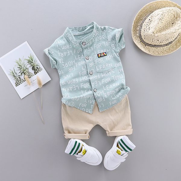 

clothing sets summer boys clothes baby letter shirt set print short sleeve pants for infant toddler boy 2 pcs outwear 1 2 3 4 years 230420, White