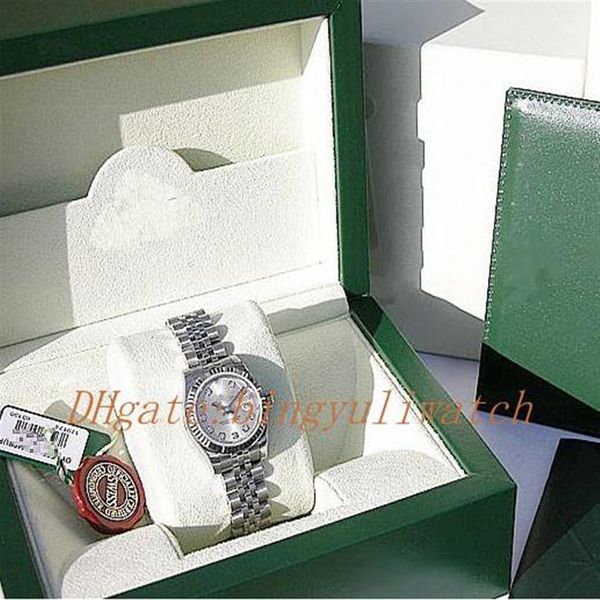 

factory s luxury 2813 women automatic movement 26mm ladies ss 18k white gold silver diamond datejust #179174 with original box3203, Slivery;brown