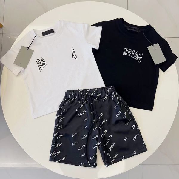 

kid designer t shirt kids clothes sets summer two piece set summer short sleeved shorts 18 styles white and black with letters